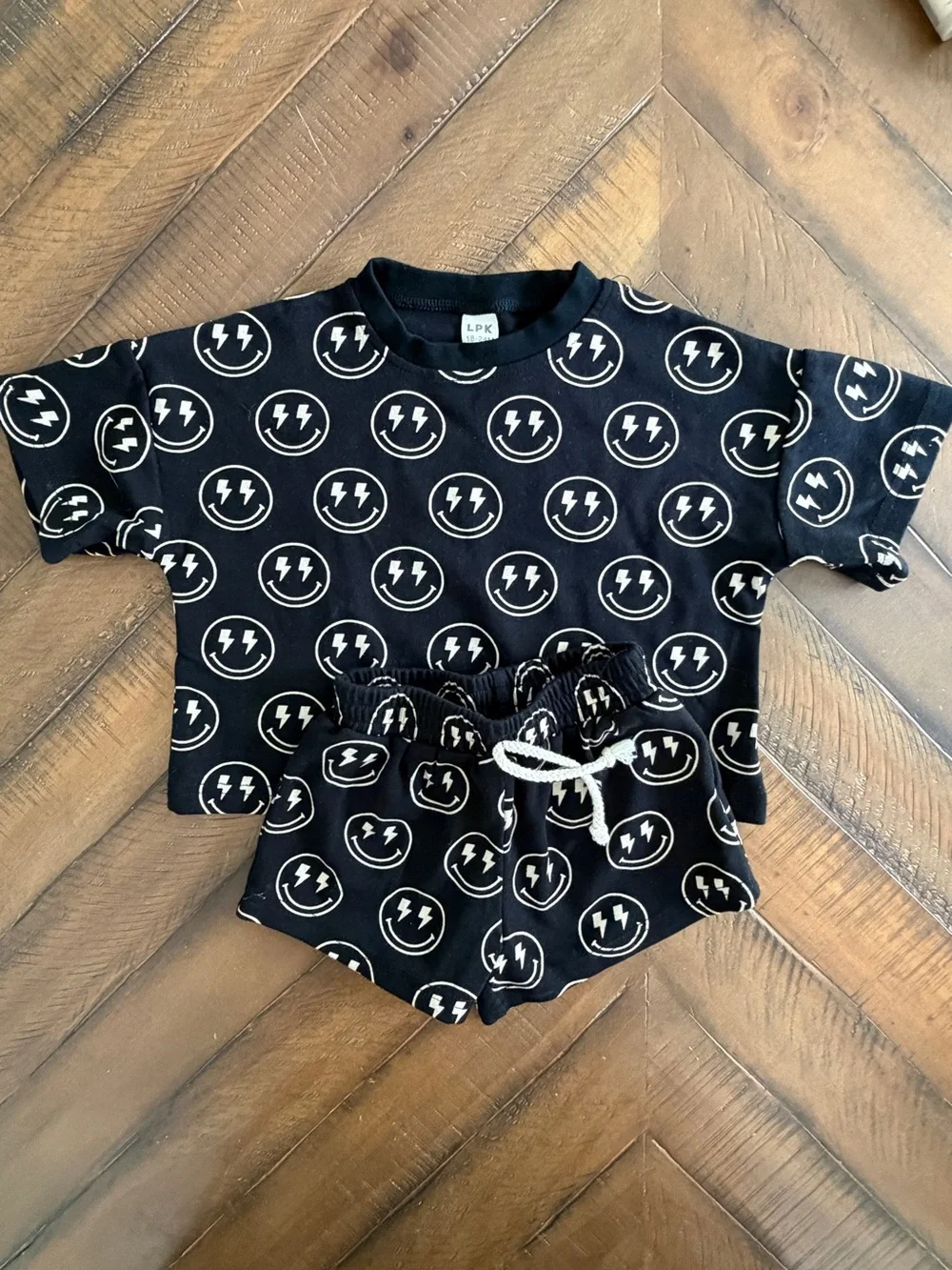 Lucky Panda Kids Shorts Set | Electric Smiley 18-24M